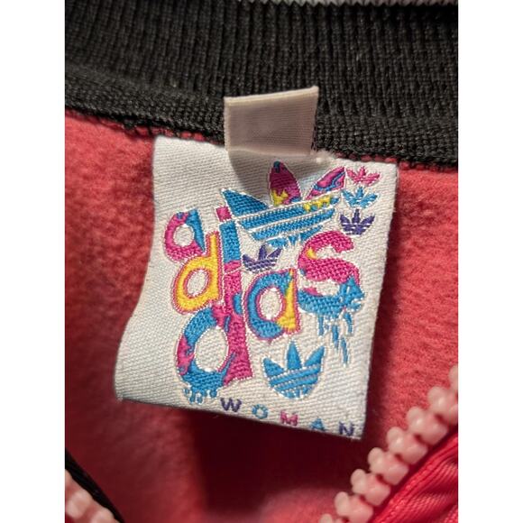 Adidas Jacket Vintage Retro Red Tracksuit Top Oldschool Training Jacket Womens L - Picture 5 of 10